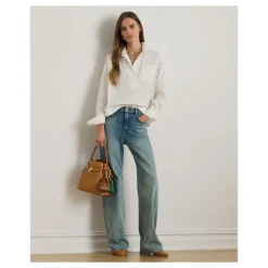 Bluser & Skjorter<Ralph Lauren Broadcloth Cropped Skjorte Hvid