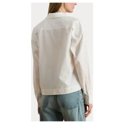 Bluser & Skjorter<Ralph Lauren Broadcloth Cropped Skjorte Hvid