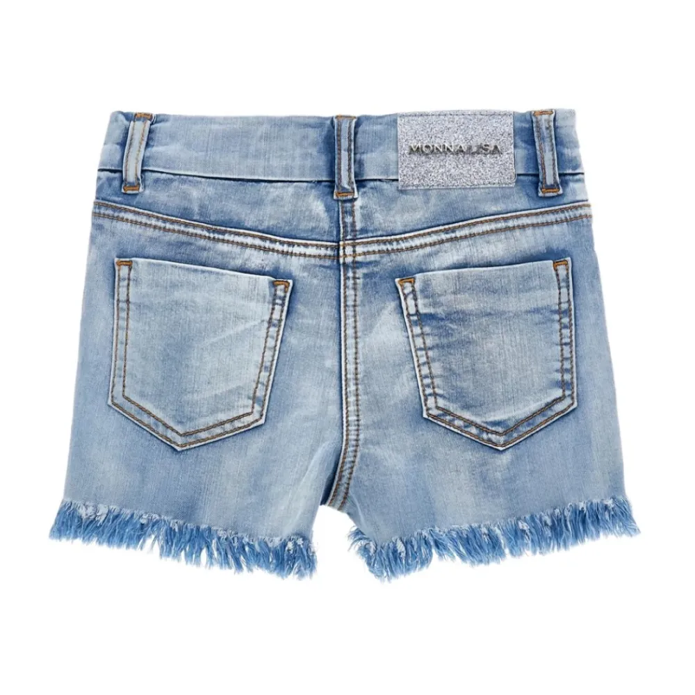 Underdele<Monnalisa Broderede denimshorts Blå
