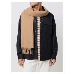 Halstørklæder Og Tørklæder^A.P.C. Broderet Ambroise Frynset Tørklæde Beige