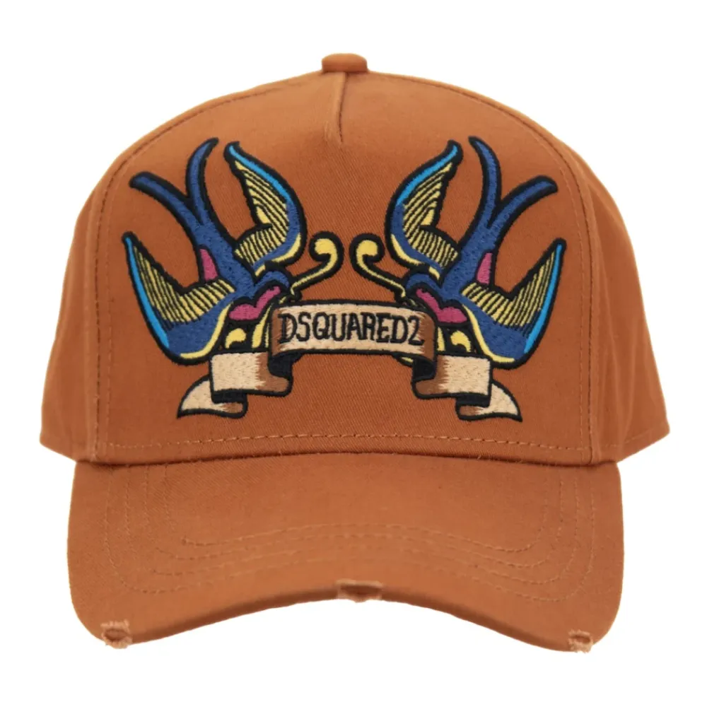 Huer & Kasketter<Dsquared2 Broderet baseballkasket med spænde Orange