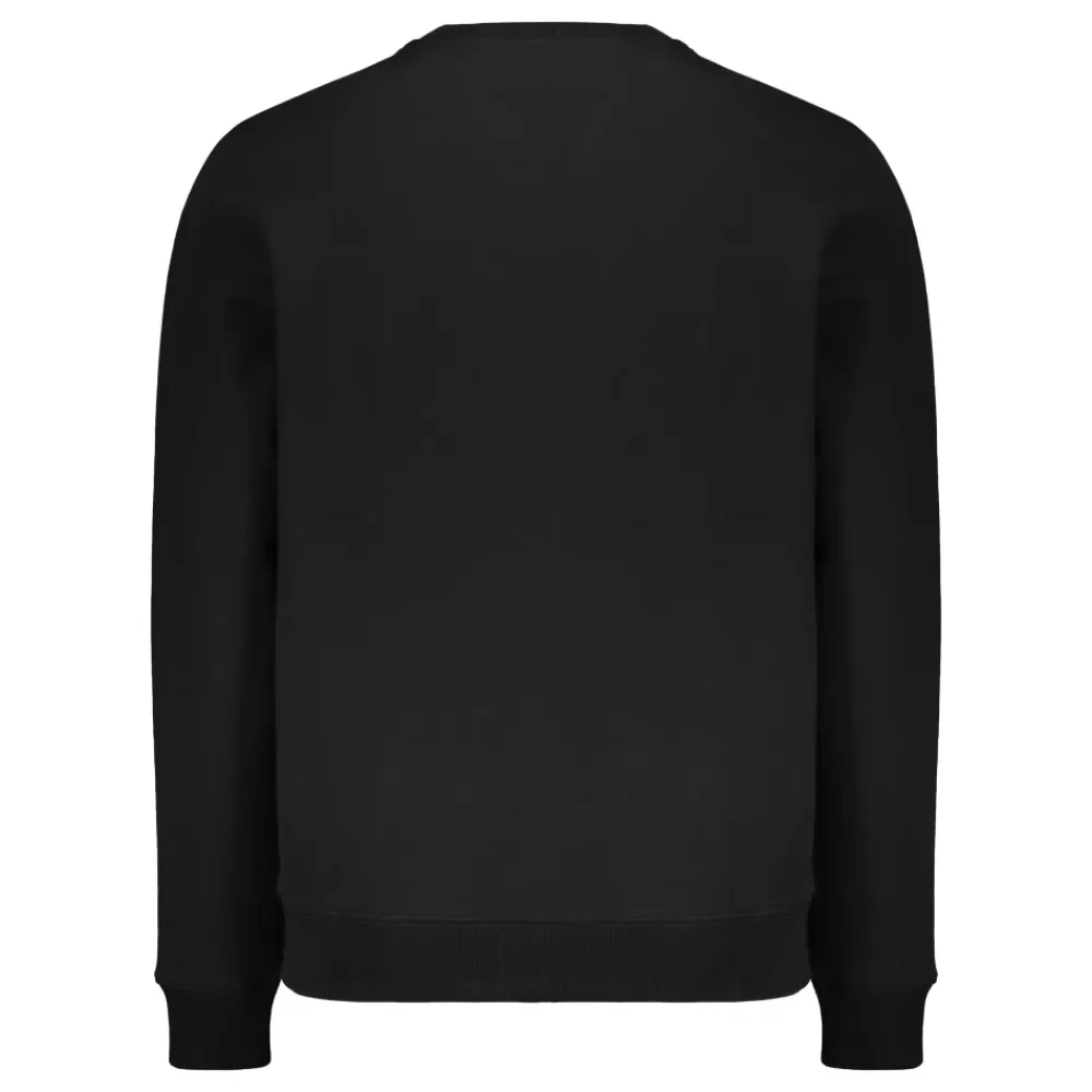 Trøjer|Sweatshirts<Versace Broderet bomuldssweatshirt med ribkanter Sort