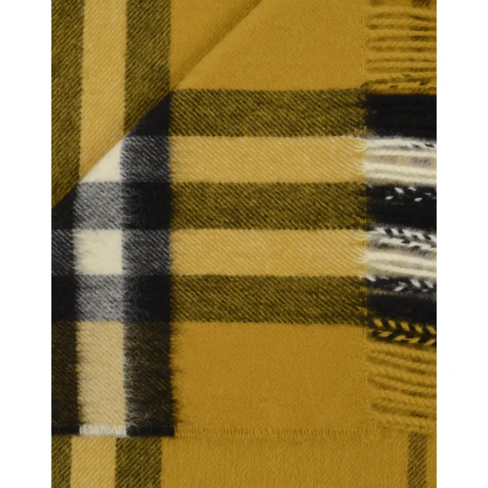 Halstørklæder Og Tørklæder<Burberry Broderet Cashmere Tørklæde Gul