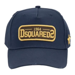 Huer, Kasketter & Hatte|Huer & Kasketter^Dsquared2 Broderet Logo Baseball Cap Distressed Skygge Blå