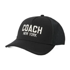 Huer & Kasketter^Coach Broderet Logo Trucker Hat Cap Sort