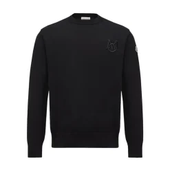 Trøjer|Sweatshirts<Moncler Broderet Monogram Jumper Sort