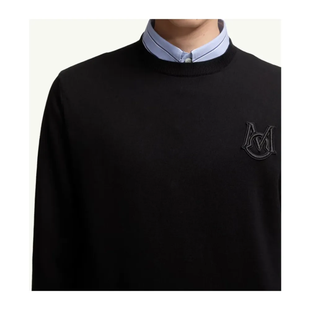 Trøjer|Sweatshirts<Moncler Broderet Monogram Jumper Sort