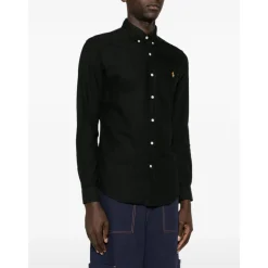 Skjorter<Polo Ralph Lauren Broderet Oxford Skjorte Sort