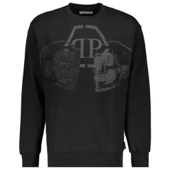 Sweatshirts^Philipp Plein Broderet Sweatshirt med Print Sort