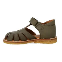 Sandaler^Angulus Broderet Velcrosandal - Oliven Grøn