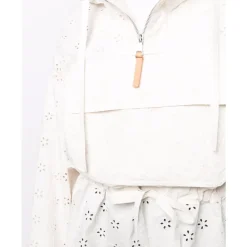 Jakker<Moncler Broderie Anglaise Cape Jakke Hvid
