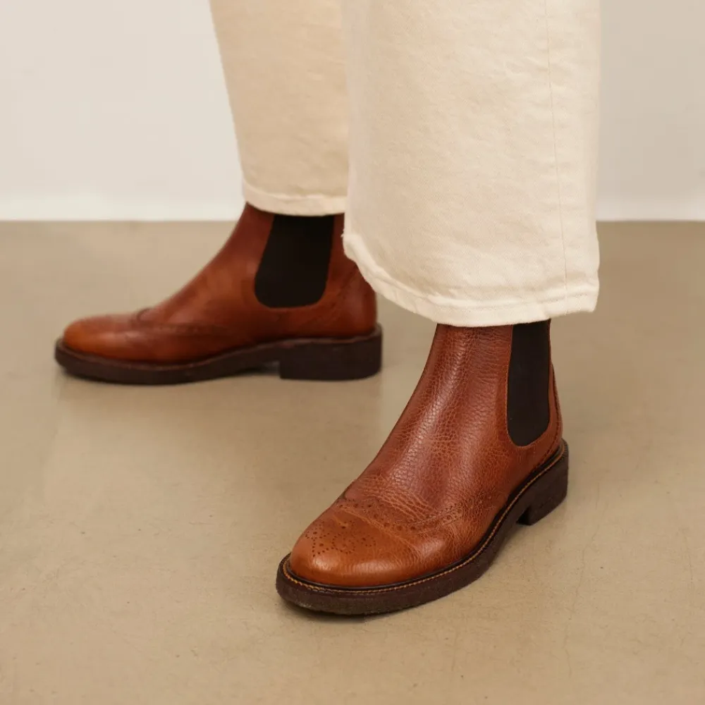 Chelsea Boots^Angulus Brogue Chelsea Støvle - Cognac/ Brun