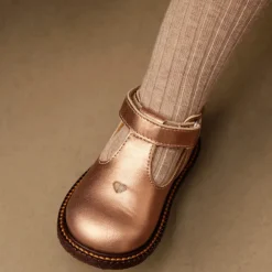 Pæne Sko<Angulus Bronze Metallic Velcrosko med Hjertemotiv Brun