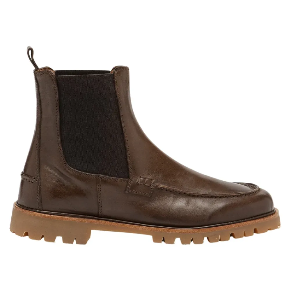 Chelsea Boots<Elia Maurizi Chelsea Boot i Kalveskind Brun