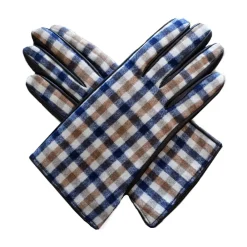 Handsker^Aquascutum Brun Club Check Uld Læder Handsker Multifarvet
