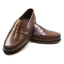 Loafers^Berwick Kalveskind Loafer med Penny Strap Brun