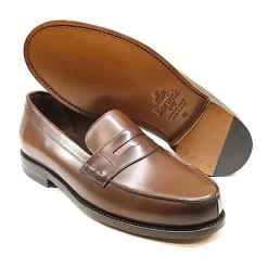 Loafers^Berwick Kalveskind Loafer med Penny Strap Brun