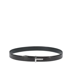 Bælter^Tom Ford Krokodille-Effekt Læderbælte Brun