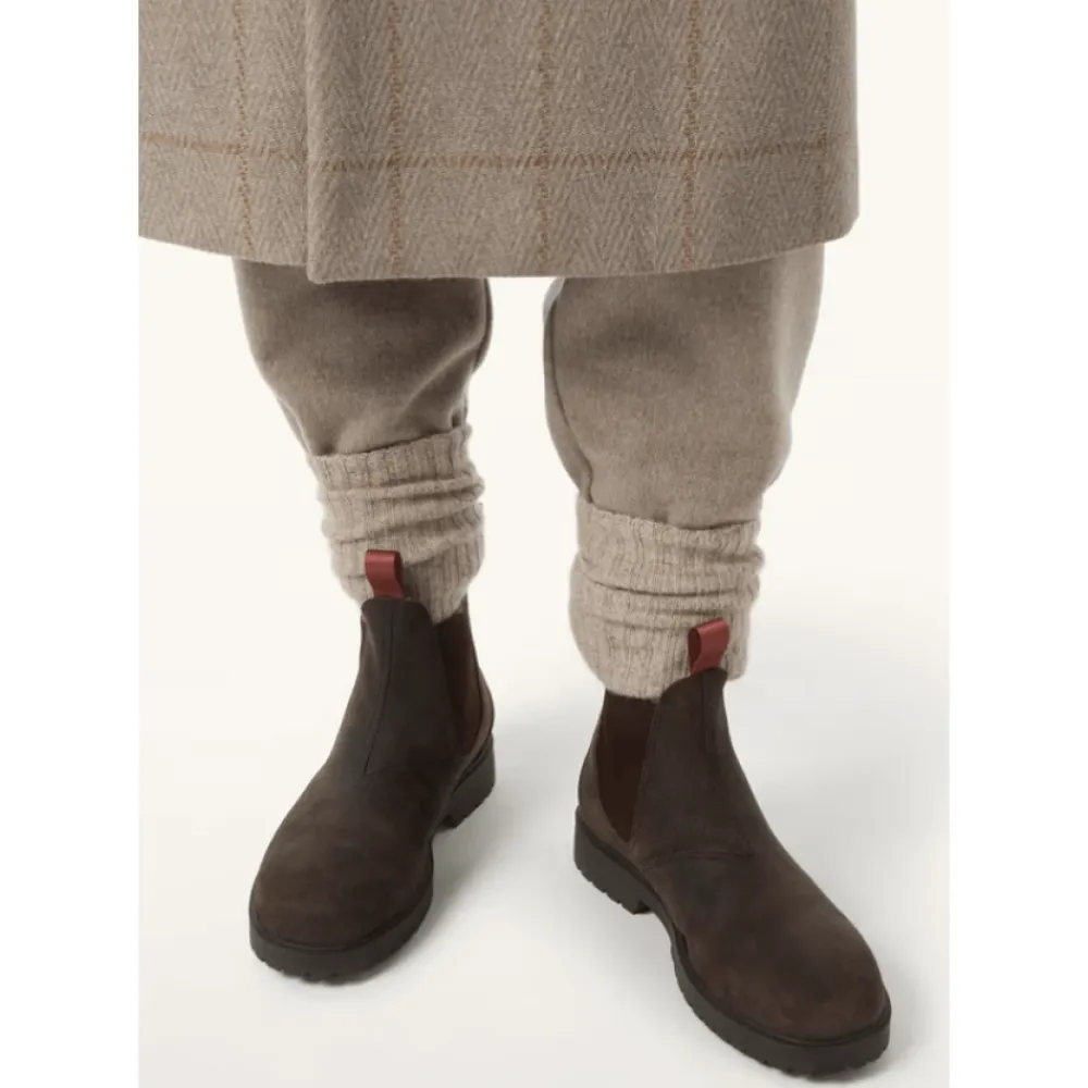 Chelsea Boots^Loro Piana Læder Chelsea Støvler med Kummel-Farvet Sløjfe Brun