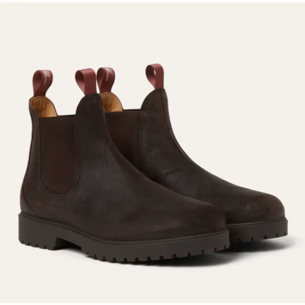 Chelsea Boots^Loro Piana Læder Chelsea Støvler med Kummel-Farvet Sløjfe Brun