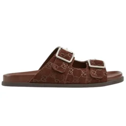 Sandaler<Gucci Læder Flade Såler Slides Brun