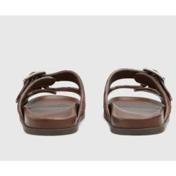 Sandaler<Gucci Læder Flade Såler Slides Brun