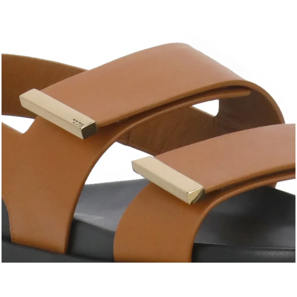 Sandaler<Tod's Læder Sandaler med Velcrolukning Brun