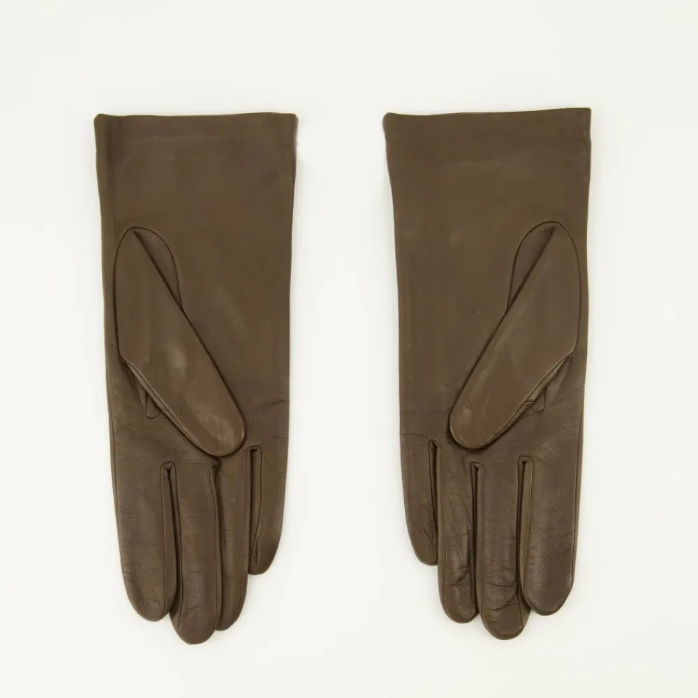 Handsker<Ami Paris Læderhandsker Unisex Model Brun