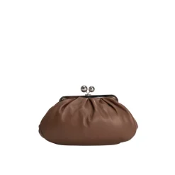 Clutch<Weekend Max Mara lædertaske med kædestrop Brun