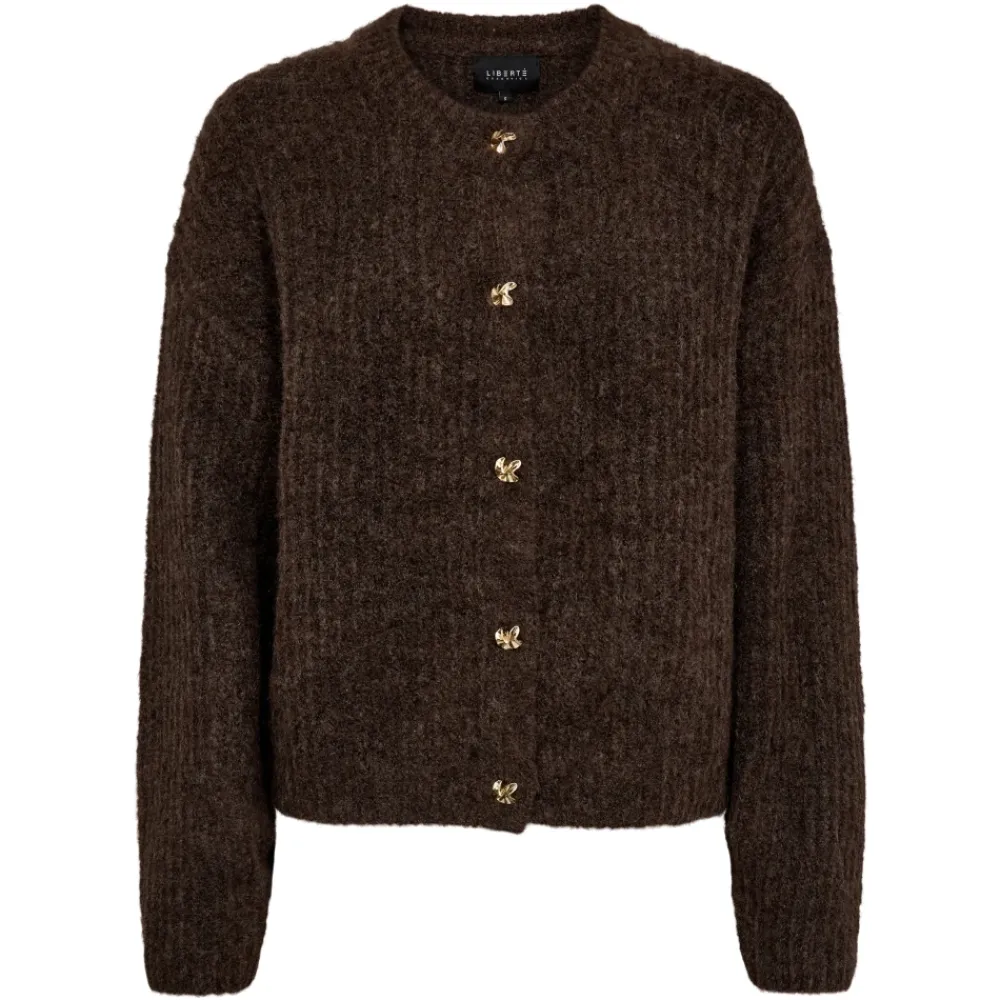 Striktrøjer & Sweatere^Liberté Melange Knappe Cardigan Brun