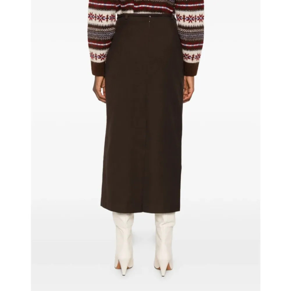 Nederdele^Dunst Midi Wrap Nederdel Brun