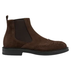 Chelsea Boots<Elia Maurizi Ruskind Chelsea Boot med Perforeret Detalje Brun