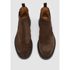 Chelsea Boots<Elia Maurizi Ruskind Chelsea Boot med Perforeret Detalje Brun