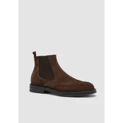 Chelsea Boots<Elia Maurizi Ruskind Chelsea Boot med Perforeret Detalje Brun