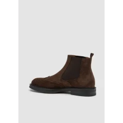 Chelsea Boots<Elia Maurizi Ruskind Chelsea Boot med Perforeret Detalje Brun