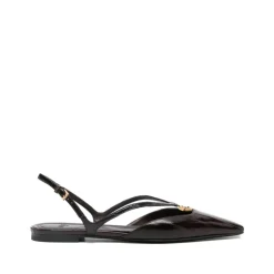 Ballerina Sko<Fendi spids tå slingback flade Brun