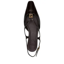 Ballerina Sko<Fendi spids tå slingback flade Brun