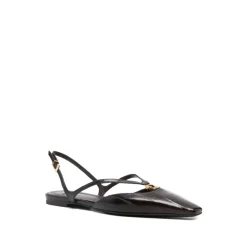 Ballerina Sko<Fendi spids tå slingback flade Brun