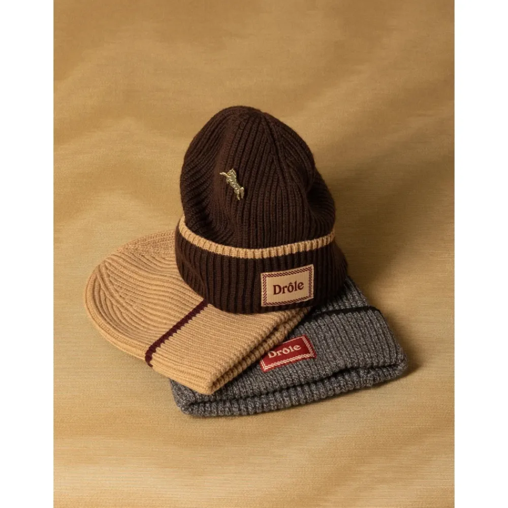 Huer, Kasketter & Hatte^Drole de Monsieur uldhat med stribe trim Brun