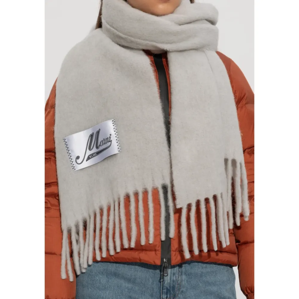 Tørklæder<Marni Brushed Alpaca Scarf Grå