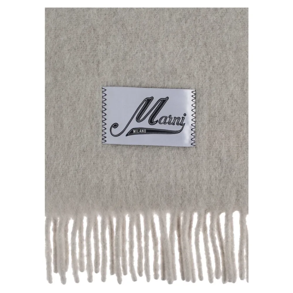 Tørklæder<Marni Brushed Alpaca Scarf Grå