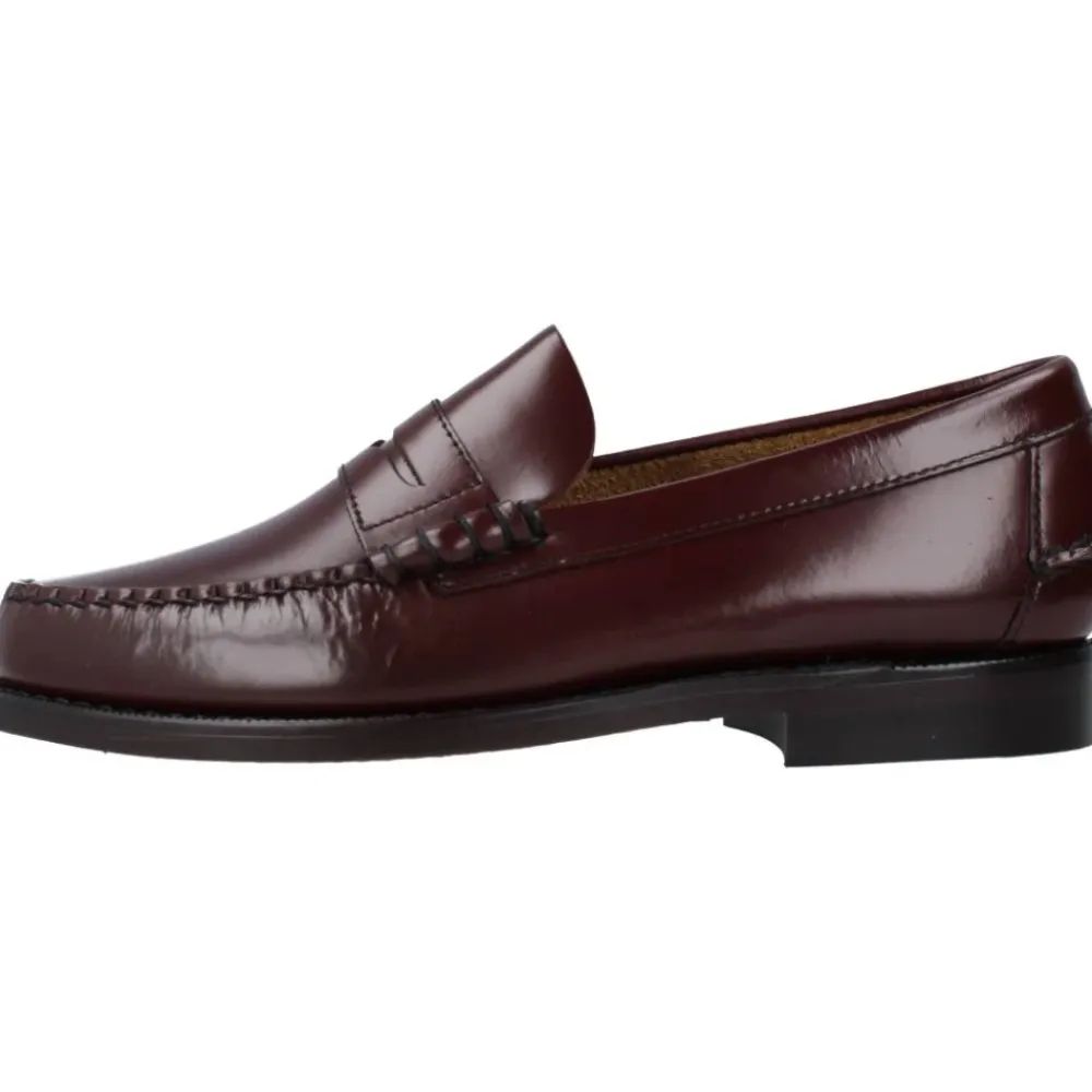 Loafers<Sebago Burgunderfarvede læderloafers Rød