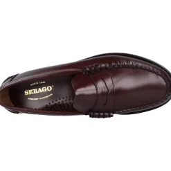 Loafers<Sebago Burgunderfarvede læderloafers Rød
