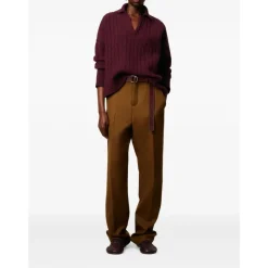 Strik^Ami Paris Burgundy Cable Strik Sweater Rød