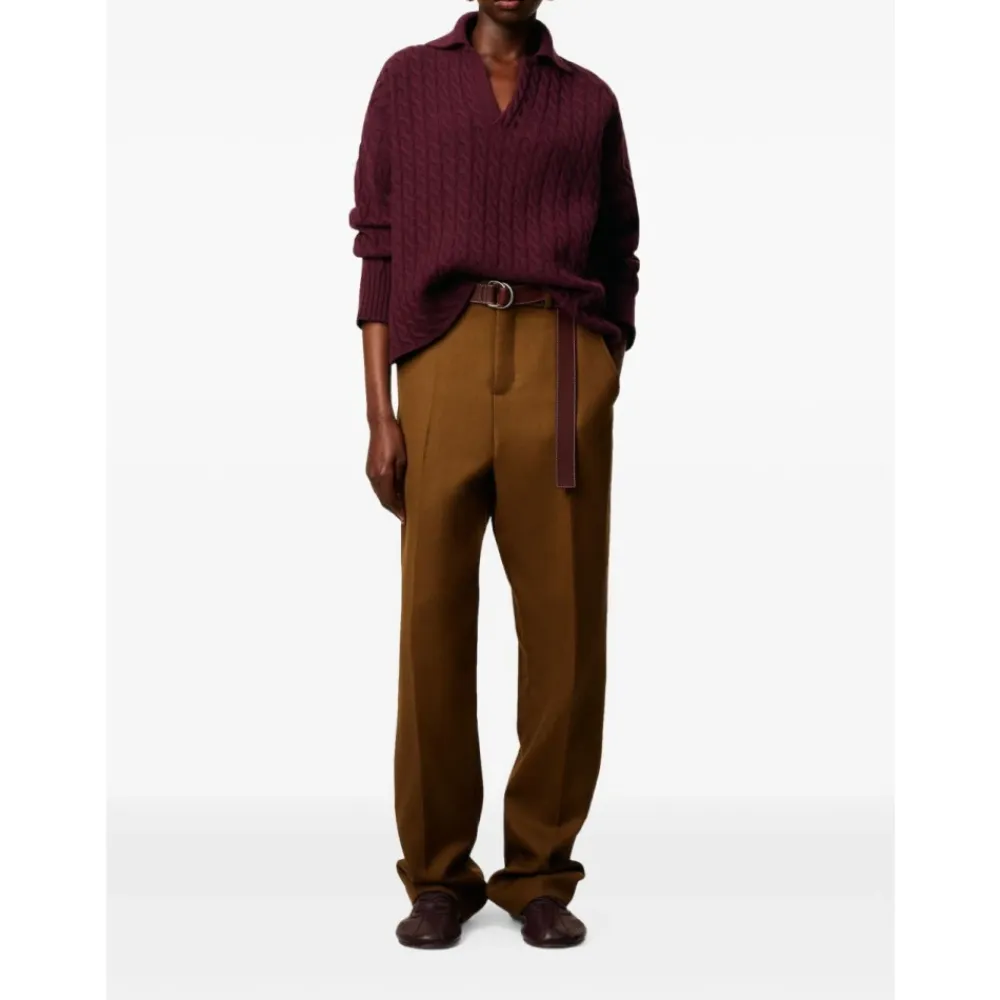 Strik^Ami Paris Burgundy Cable Strik Sweater Rød