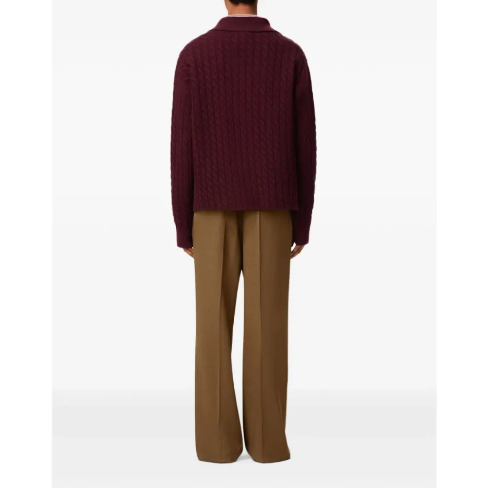 Strik^Ami Paris Burgundy Cable Strik Sweater Rød