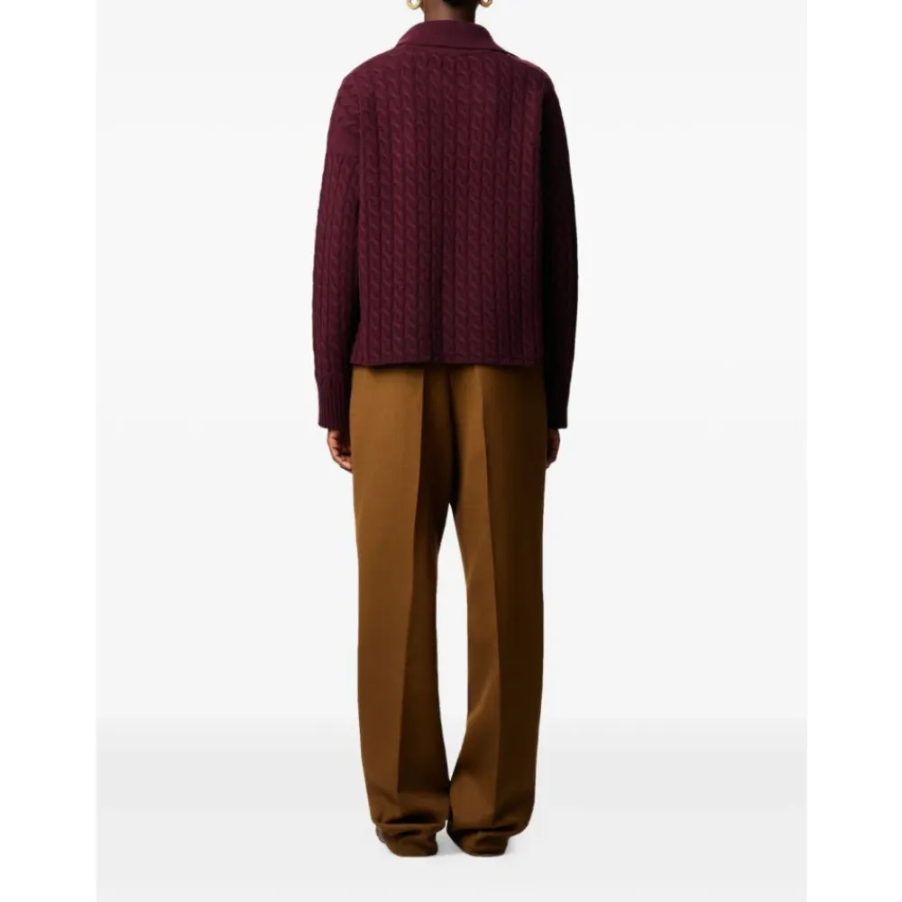 Strik^Ami Paris Burgundy Cable Strik Sweater Rød