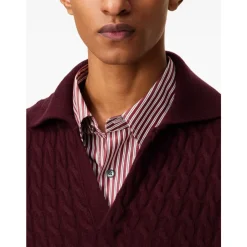 Strik^Ami Paris Burgundy Cable Strik Sweater Rød