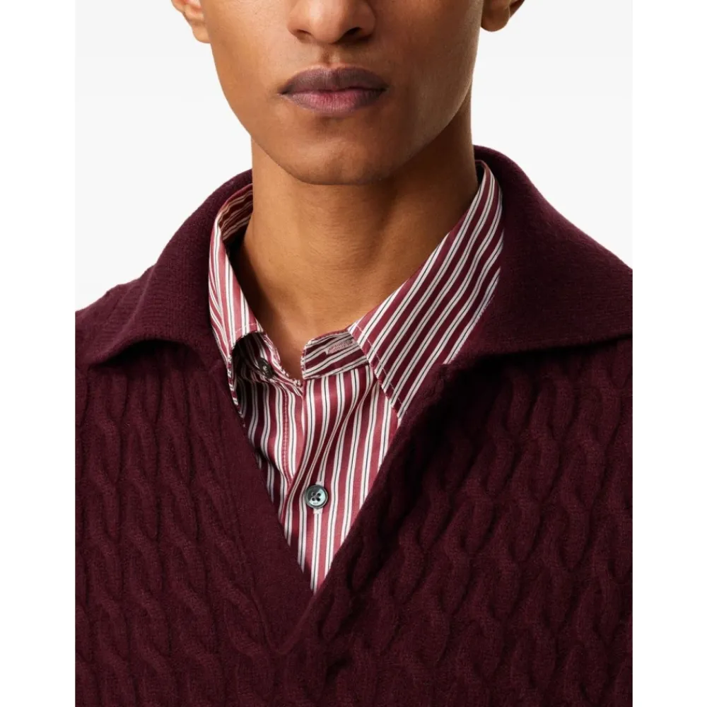Strik^Ami Paris Burgundy Cable Strik Sweater Rød