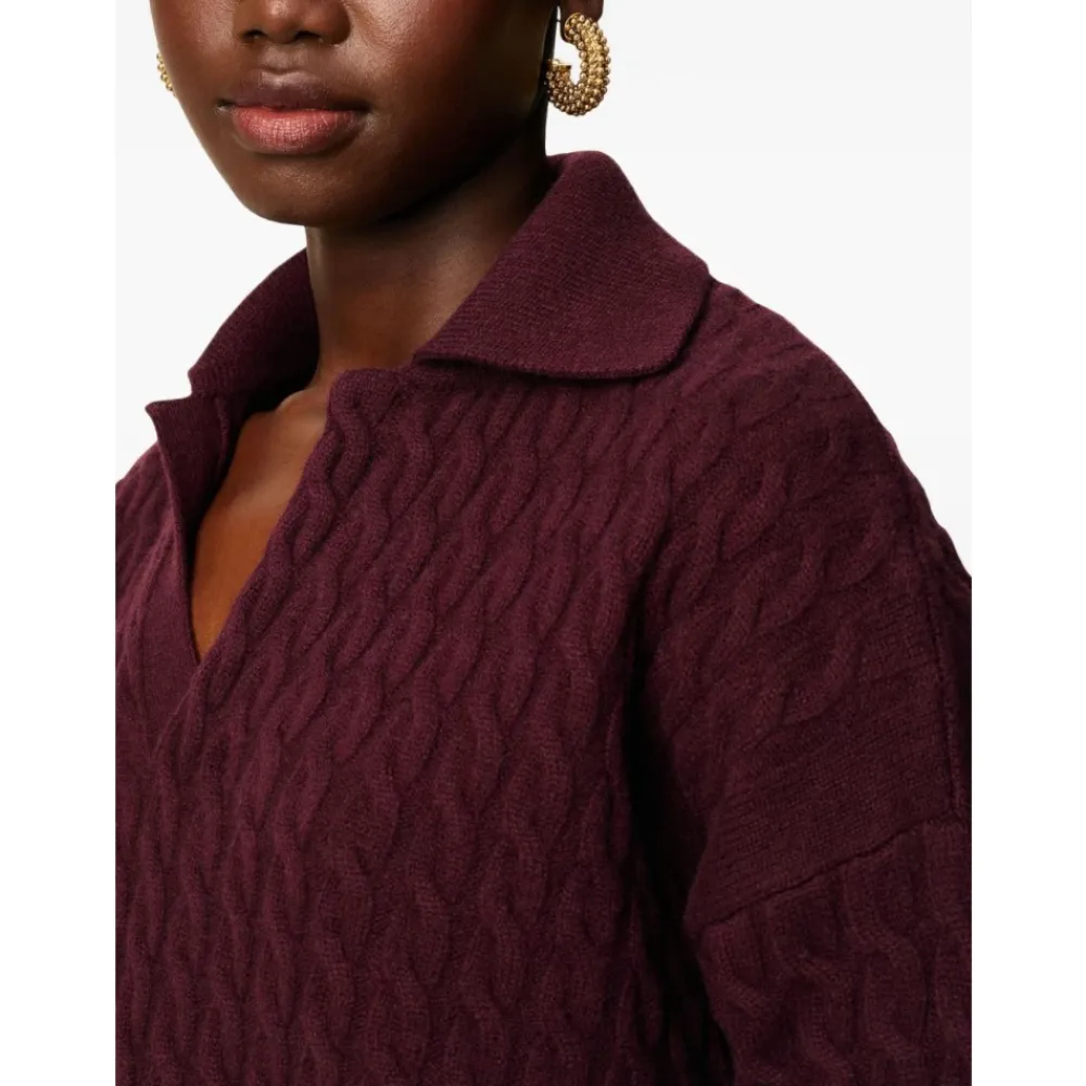 Strik^Ami Paris Burgundy Cable Strik Sweater Rød